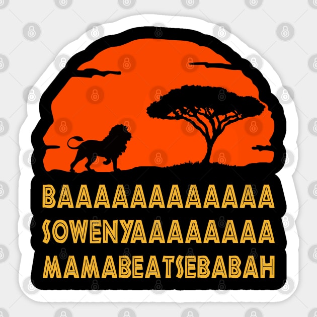 BAAAA SOWENYA BABABEATSEBABAH Lion King African Sticker by scribblejuice
